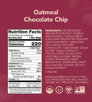 Oatmeal Chocolate Chip – Protein Bars