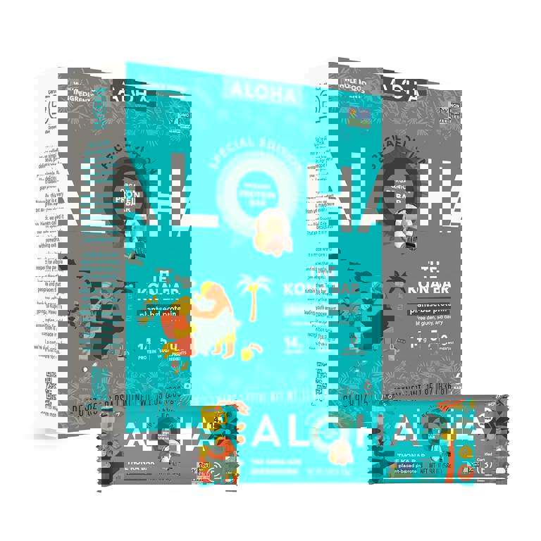 ALOHA Organic Plant Based Protein Bars | The Kona Bar - Special Edition | 6 Count, 1.98oz Bars | Vegan, Low Sugar, Gluten Free, Paleo, Low Carb, Non-GMO, Stevia Free, Soy Free, No Erythritol