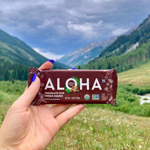 chocolate chip cookie dough bar with mountains